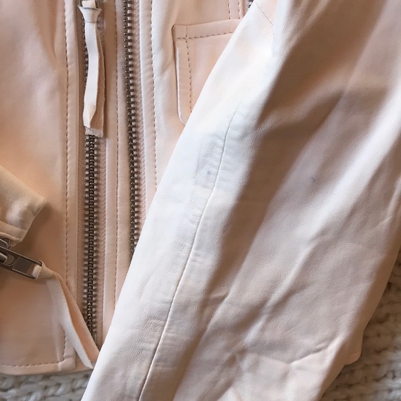 JOIE Vivianette Pink Genuine Lamb Leather Jacket - Picture 8 of 11